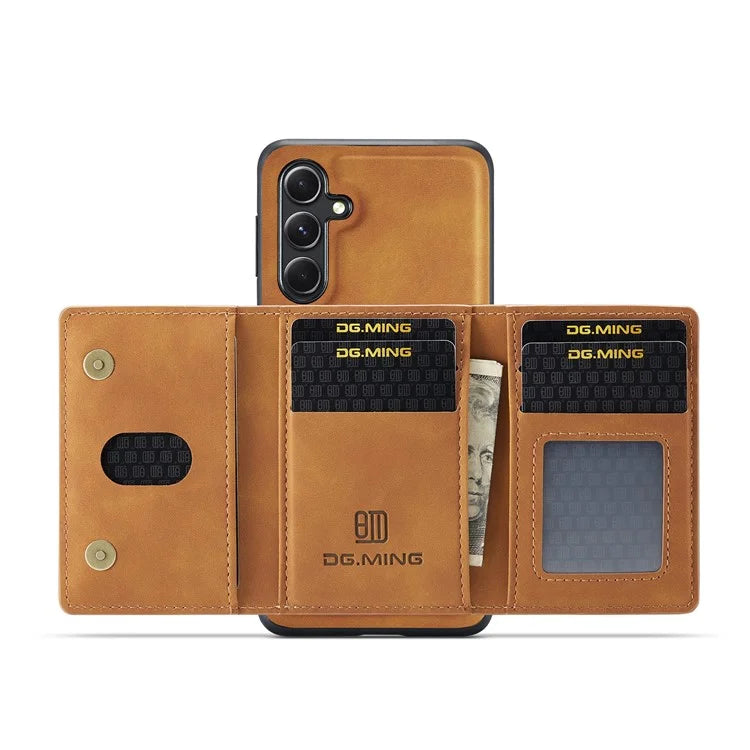 DG.MING M2 Series for Samsung Galaxy S24 FE Case PU+PC+TPU Phone Cover Detachable Wallet