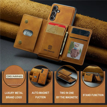 DG.MING M2 Series for Samsung Galaxy S24 FE Case PU+PC+TPU Phone Cover Detachable Wallet