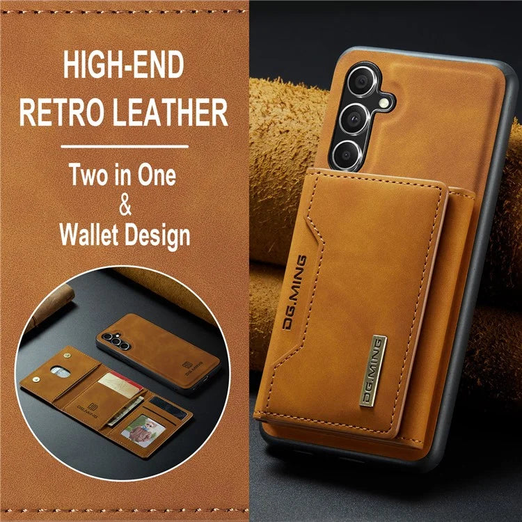 DG.MING M2 Series for Samsung Galaxy S24 FE Case PU+PC+TPU Phone Cover Detachable Wallet