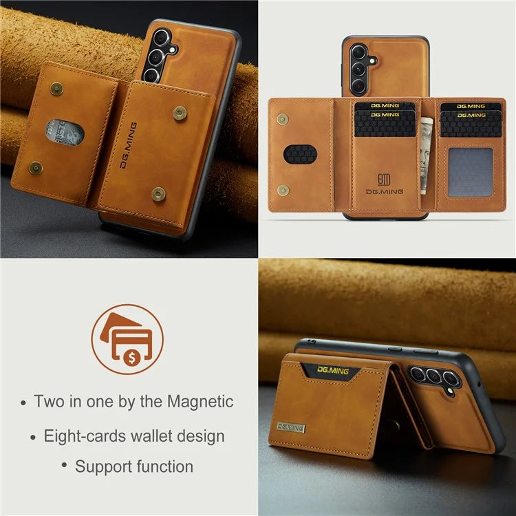 DG.MING M2 Series for Samsung Galaxy S24 FE Case PU+PC+TPU Phone Cover Detachable Wallet