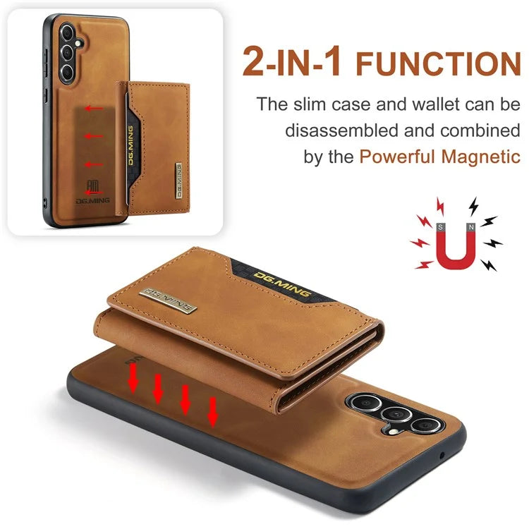 DG.MING M2 Series for Samsung Galaxy S24 FE Case PU+PC+TPU Phone Cover Detachable Wallet