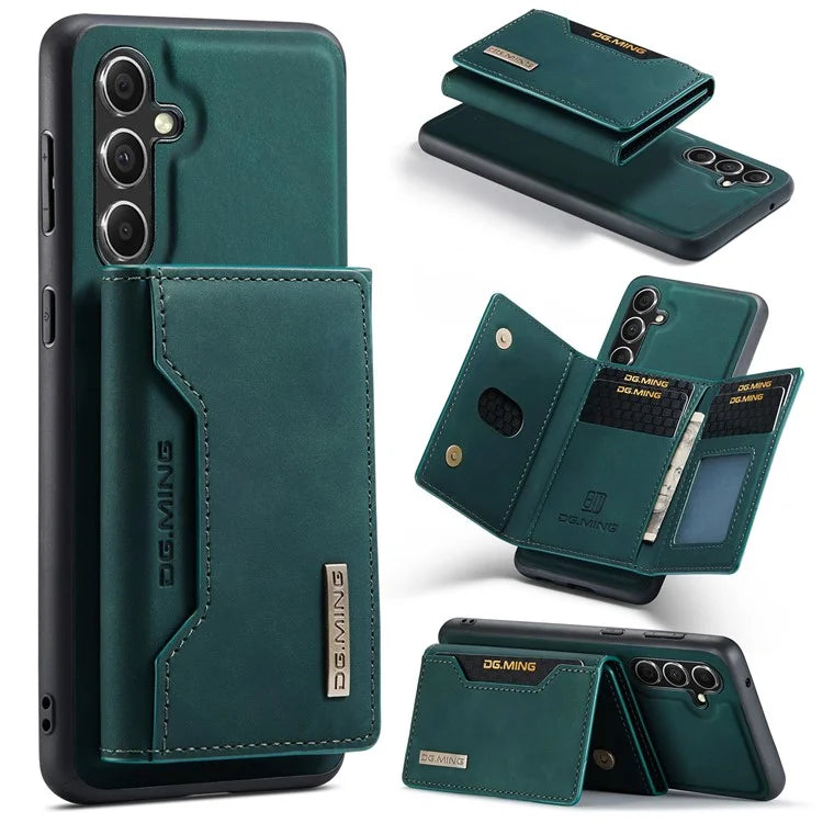 DG.MING M2 Series for Samsung Galaxy S24 FE Case PU+PC+TPU Phone Cover Detachable Wallet