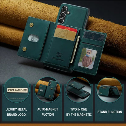 DG.MING M2 Series for Samsung Galaxy S24 FE Case PU+PC+TPU Phone Cover Detachable Wallet