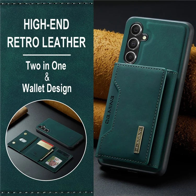 DG.MING M2 Series for Samsung Galaxy S24 FE Case PU+PC+TPU Phone Cover Detachable Wallet