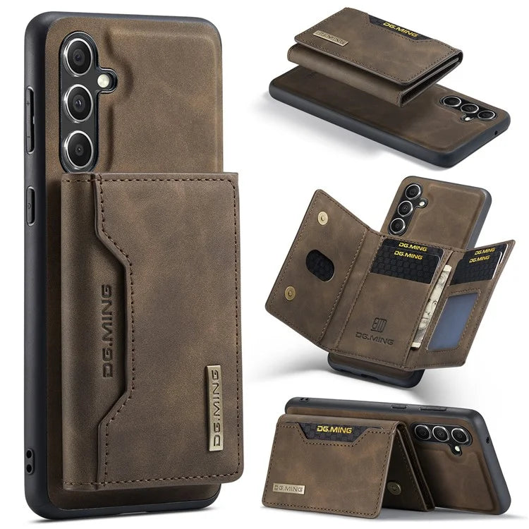 DG.MING M2 Series for Samsung Galaxy S24 FE Case PU+PC+TPU Phone Cover Detachable Wallet