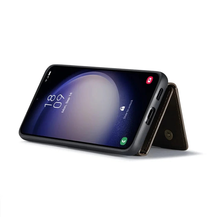 DG.MING M2 Series for Samsung Galaxy S24 FE Case PU+PC+TPU Phone Cover Detachable Wallet