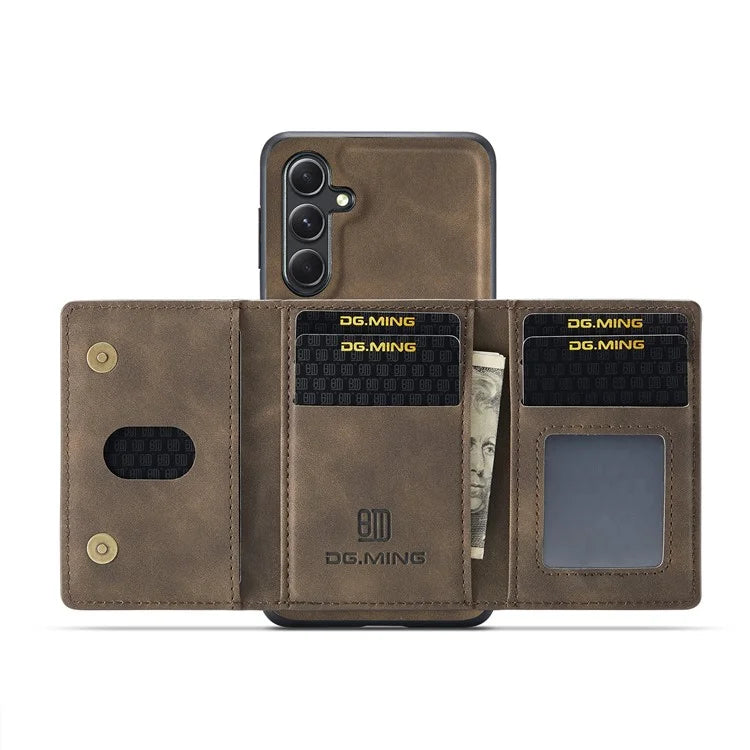 DG.MING M2 Series for Samsung Galaxy S24 FE Case PU+PC+TPU Phone Cover Detachable Wallet