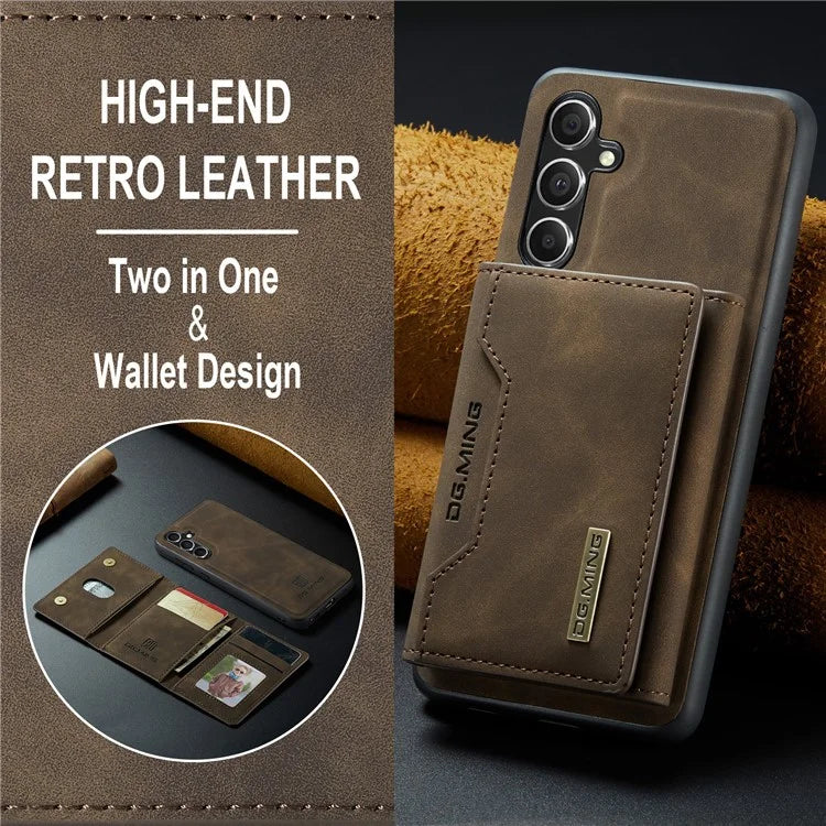 DG.MING M2 Series for Samsung Galaxy S24 FE Case PU+PC+TPU Phone Cover Detachable Wallet