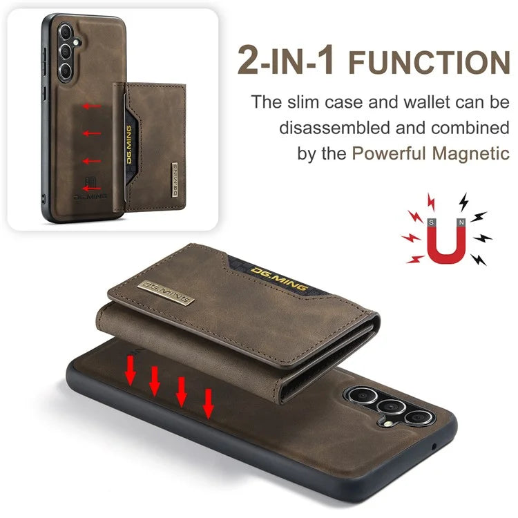 DG.MING M2 Series for Samsung Galaxy S24 FE Case PU+PC+TPU Phone Cover Detachable Wallet
