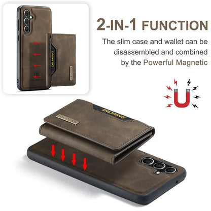 DG.MING M2 Series for Samsung Galaxy S24 FE Case PU+PC+TPU Phone Cover Detachable Wallet
