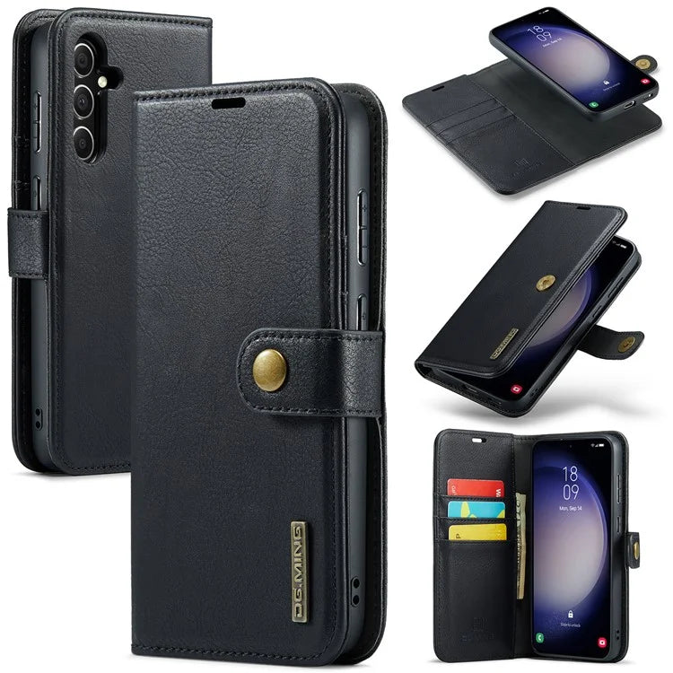 DG.MING for Samsung Galaxy S24 FE Case Detachable Split Leather Phone Cover