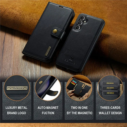 DG.MING for Samsung Galaxy S24 FE Case Detachable Split Leather Phone Cover