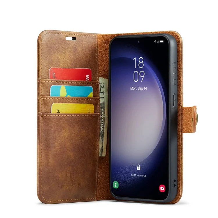 DG.MING for Samsung Galaxy S24 FE Case Detachable Split Leather Phone Cover