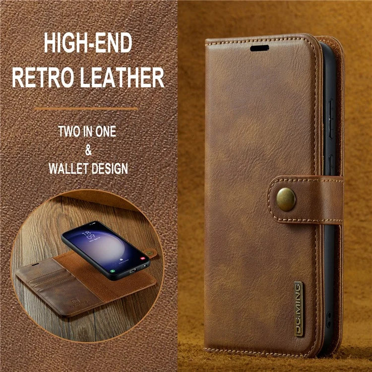 DG.MING for Samsung Galaxy S24 FE Case Detachable Split Leather Phone Cover