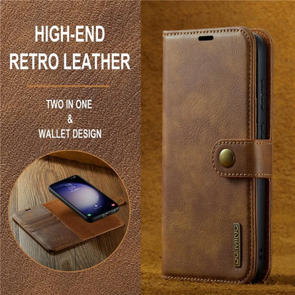 DG.MING for Samsung Galaxy S24 FE Case Detachable Split Leather Phone Cover