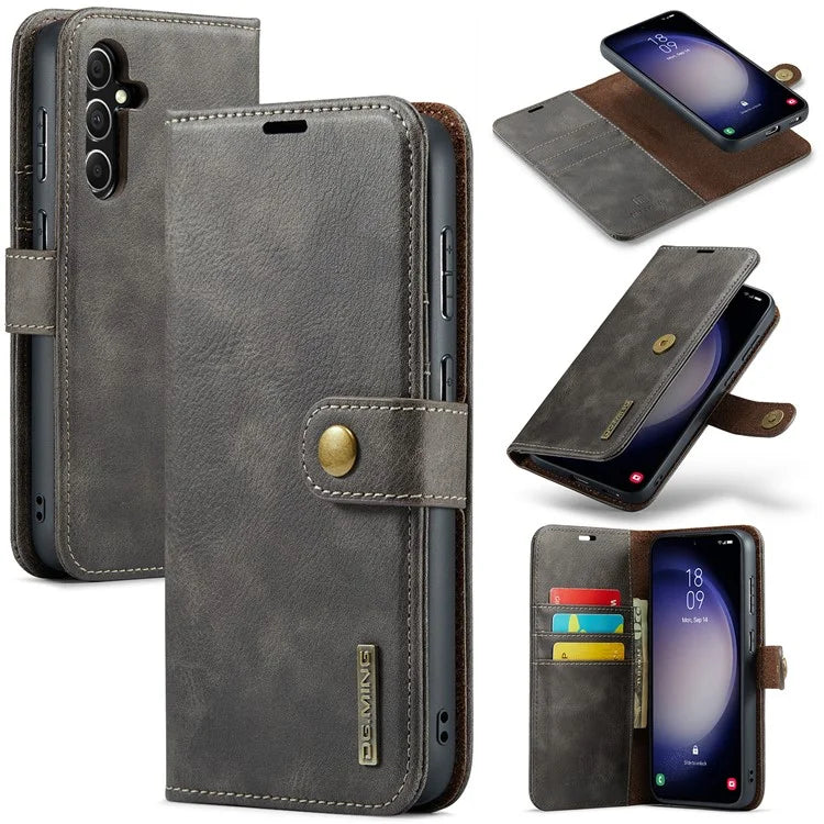 DG.MING for Samsung Galaxy S24 FE Case Detachable Split Leather Phone Cover