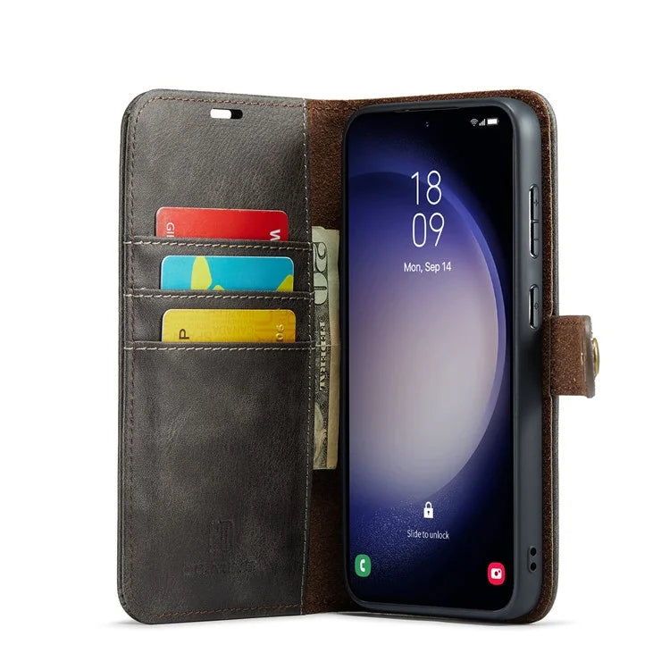 DG.MING for Samsung Galaxy S24 FE Case Detachable Split Leather Phone Cover