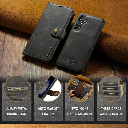 DG.MING for Samsung Galaxy S24 FE Case Detachable Split Leather Phone Cover