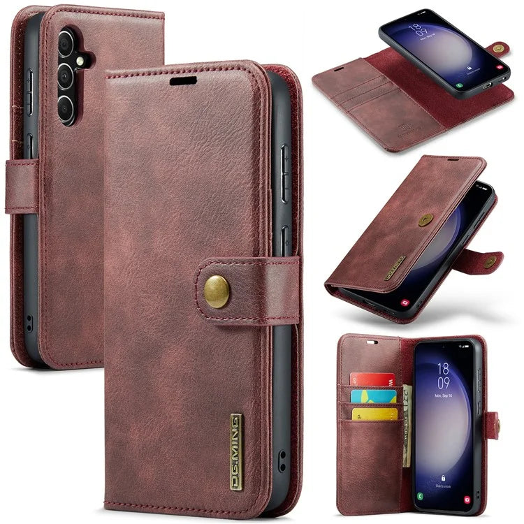 DG.MING for Samsung Galaxy S24 FE Case Detachable Split Leather Phone Cover