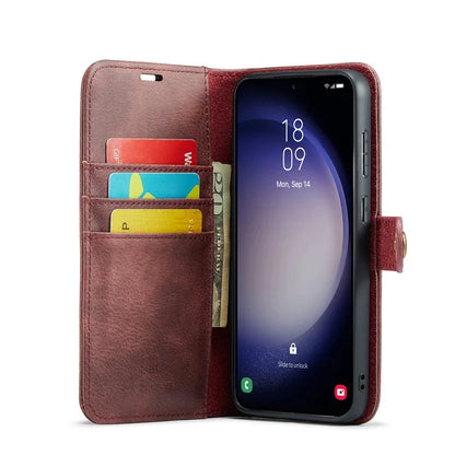 DG.MING for Samsung Galaxy S24 FE Case Detachable Split Leather Phone Cover
