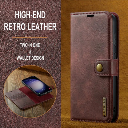 DG.MING for Samsung Galaxy S24 FE Case Detachable Split Leather Phone Cover
