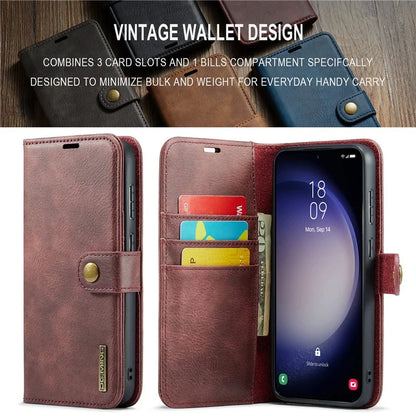 DG.MING for Samsung Galaxy S24 FE Case Detachable Split Leather Phone Cover