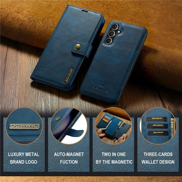 DG.MING for Samsung Galaxy S24 FE Case Detachable Split Leather Phone Cover