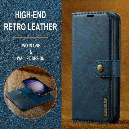 DG.MING for Samsung Galaxy S24 FE Case Detachable Split Leather Phone Cover