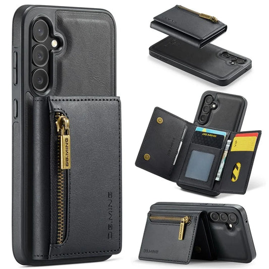 DG.MING M5 Series For Samsung Galaxy S24 FE Case Detachable Magnetic Leather Phone Cover with Card Slots