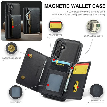 DG.MING M5 Series For Samsung Galaxy S24 FE Case Detachable Magnetic Leather Phone Cover with Card Slots