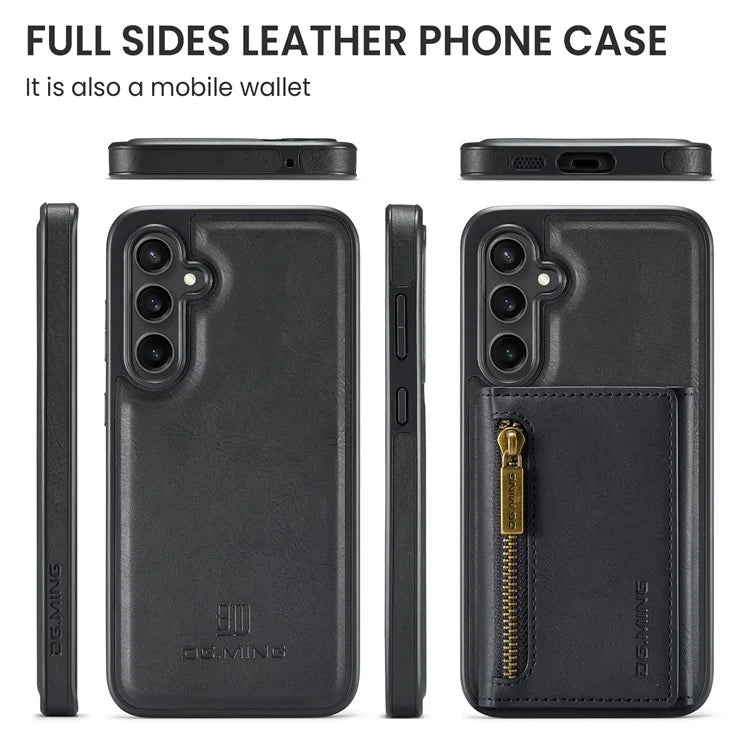 DG.MING M5 Series For Samsung Galaxy S24 FE Case Detachable Magnetic Leather Phone Cover with Card Slots