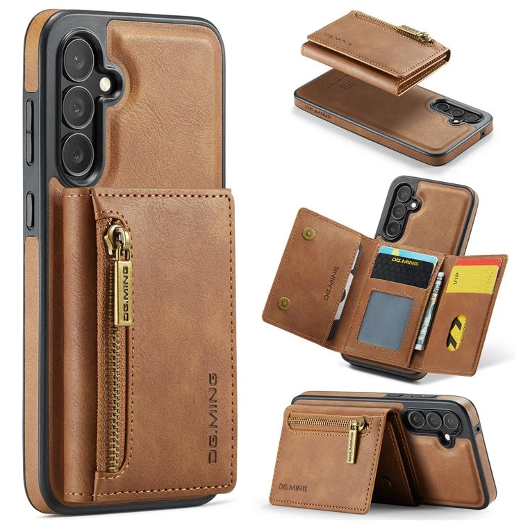DG.MING M5 Series For Samsung Galaxy S24 FE Case Detachable Magnetic Leather Phone Cover with Card Slots
