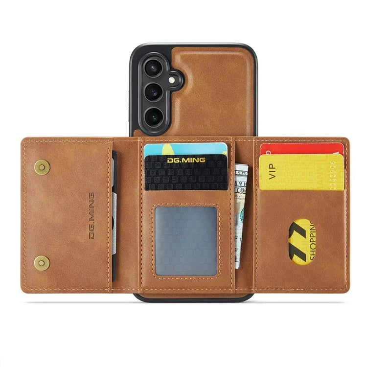 DG.MING M5 Series For Samsung Galaxy S24 FE Case Detachable Magnetic Leather Phone Cover with Card Slots