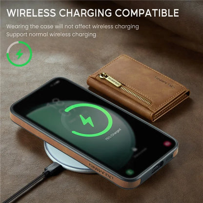 DG.MING M5 Series For Samsung Galaxy S24 FE Case Detachable Magnetic Leather Phone Cover with Card Slots