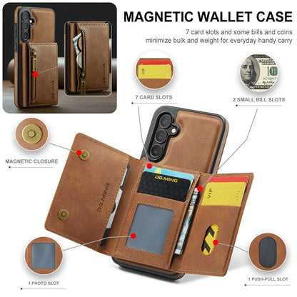 DG.MING M5 Series For Samsung Galaxy S24 FE Case Detachable Magnetic Leather Phone Cover with Card Slots