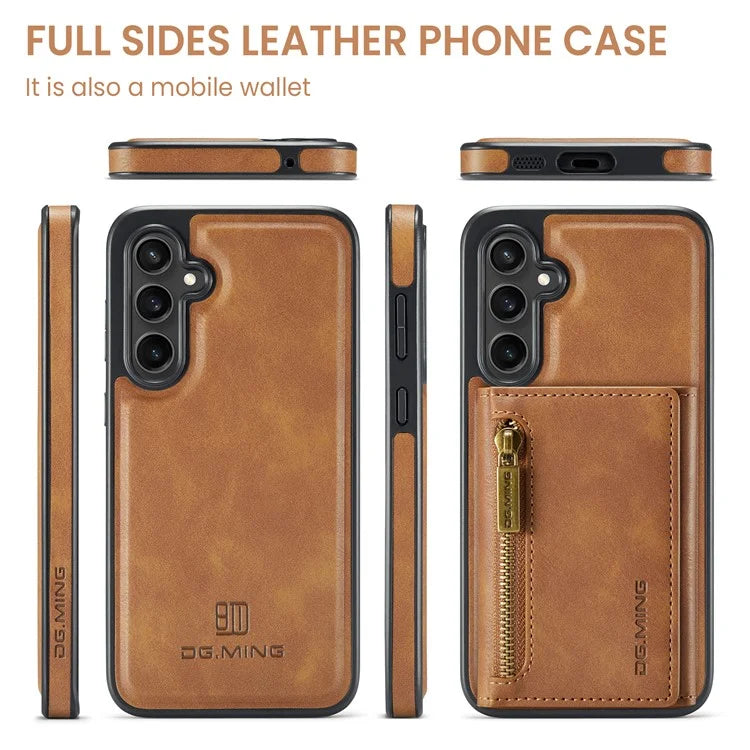 DG.MING M5 Series For Samsung Galaxy S24 FE Case Detachable Magnetic Leather Phone Cover with Card Slots