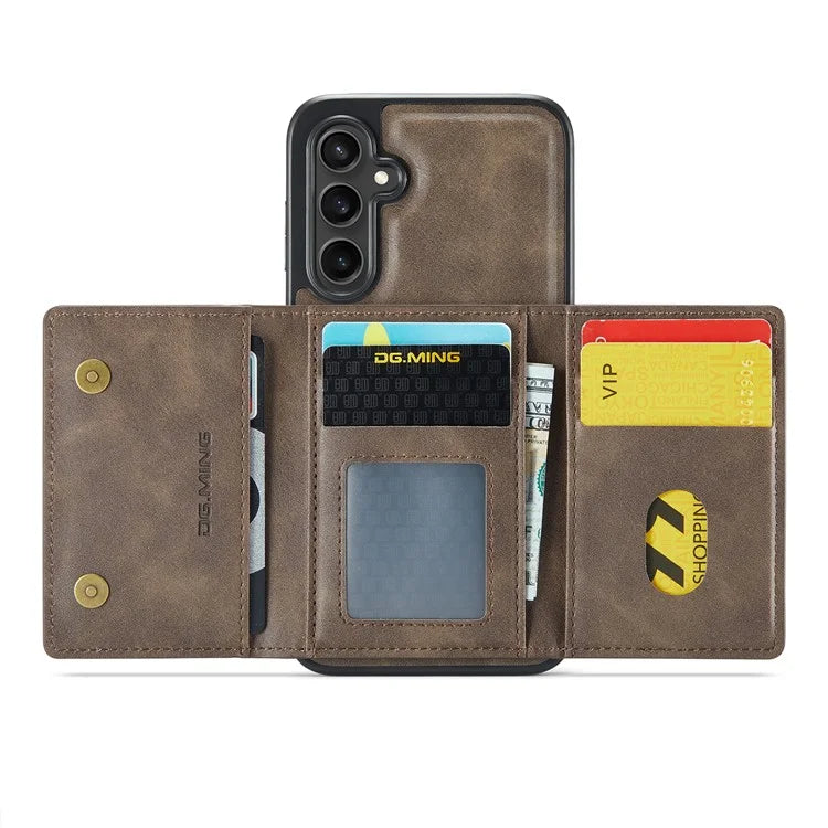 DG.MING M5 Series For Samsung Galaxy S24 FE Case Detachable Magnetic Leather Phone Cover with Card Slots