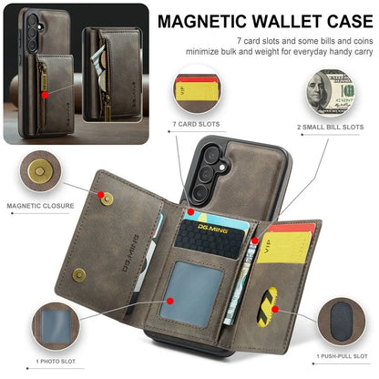 DG.MING M5 Series For Samsung Galaxy S24 FE Case Detachable Magnetic Leather Phone Cover with Card Slots