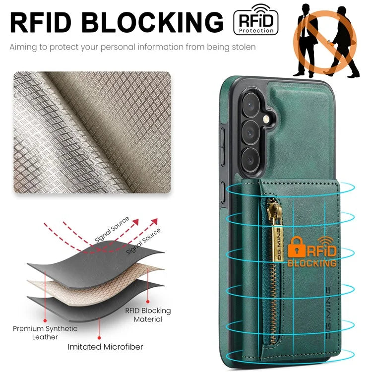DG.MING M5 Series For Samsung Galaxy S24 FE Case Detachable Magnetic Leather Phone Cover with Card Slots