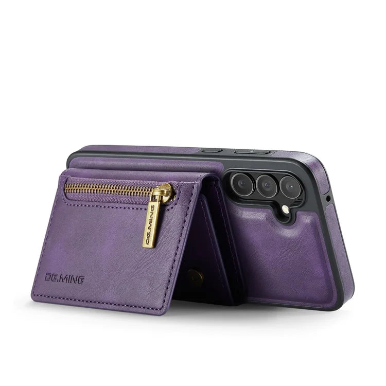 DG.MING M5 Series For Samsung Galaxy S24 FE Case Detachable Magnetic Leather Phone Cover with Card Slots