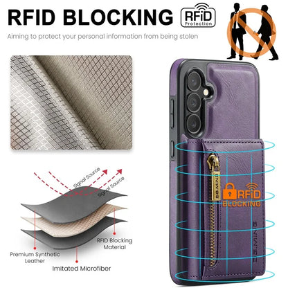 DG.MING M5 Series For Samsung Galaxy S24 FE Case Detachable Magnetic Leather Phone Cover with Card Slots