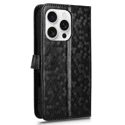 For iPhone 16 Pro Max Wallet Case Dot Pattern Imprint PU Leather Phone Cover