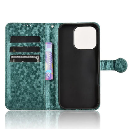 For iPhone 16 Pro Max Wallet Case Dot Pattern Imprint PU Leather Phone Cover