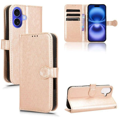 For iPhone 16 Wallet Case Dot Pattern Imprint PU Leather Phone Cover