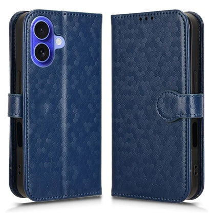 For iPhone 16 Wallet Case Dot Pattern Imprint PU Leather Phone Cover