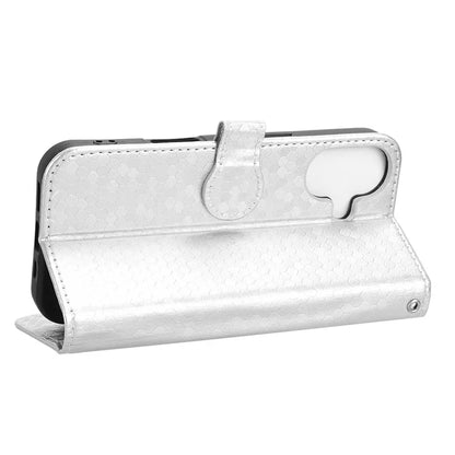 For iPhone 16 Plus Wallet Case Dot Pattern Imprint PU Leather Phone Cover