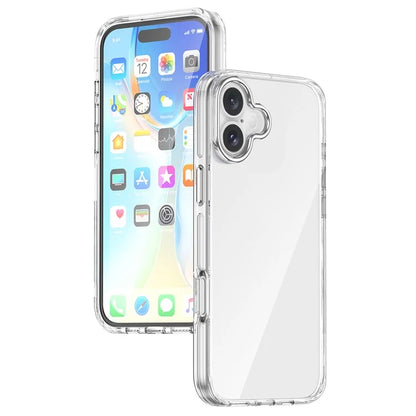 For iPhone 16 Plus Case Airbag Design PC+TPU Clear Protective Phone Cover