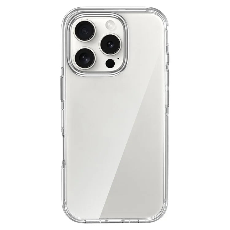 For iPhone 16 Pro Max Case Airbag Design PC+TPU Clear Protective Phone Cover