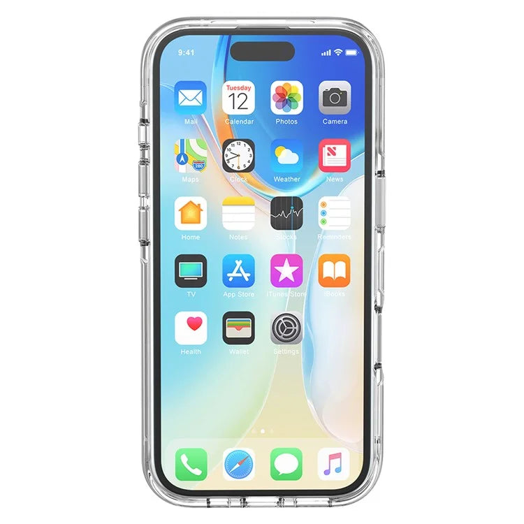 For iPhone 16 Pro Max Case Airbag Design PC+TPU Clear Protective Phone Cover