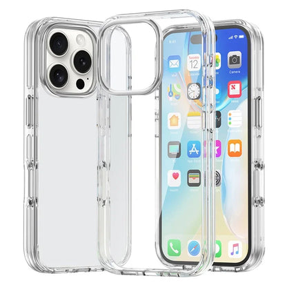 For iPhone 16 Pro Max Case Airbag Design PC+TPU Clear Protective Phone Cover
